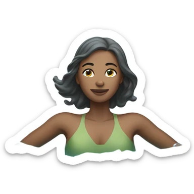 swimming woman full body sticker