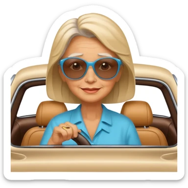 Stikers of mom which is a bit old and is relax and I will put her in a car sticker