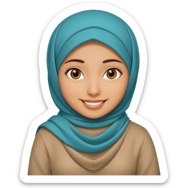 arab GIRL with hijab half body to belt sticker