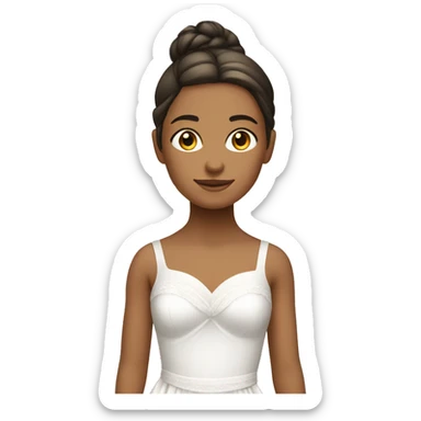Niña bailarina de vestido blanco  sticker