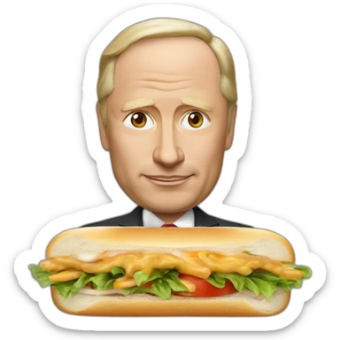 Vladimir Poutine mangeant un sandwich sticker
