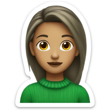 Girl in green sweater sticker