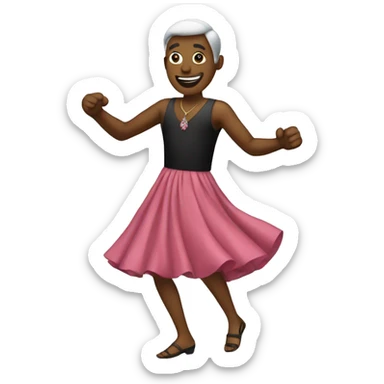 A man dancing in a dress sticker