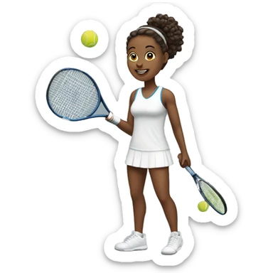tennis player in the tennis court  sticker