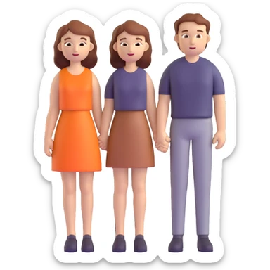 wedding couple with white man with dark brown hair and white woman with light ginger hair sticker