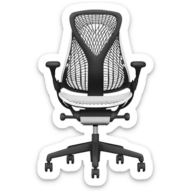 White Sayl Herman Miller ergonomic chair back view sticker