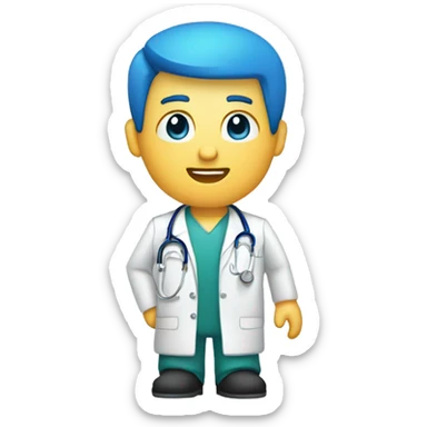 médica com jaleco azul sticker