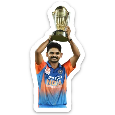 Shreyas iyer lifting ipl trophy sticker