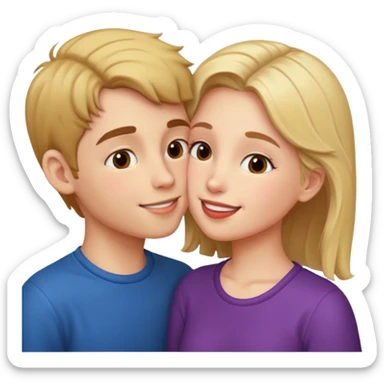 Boy and girl kissing  sticker