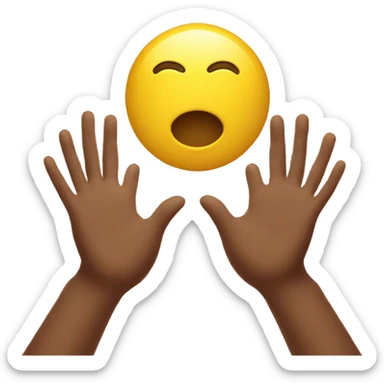 a yellow emoji face holding his hands open for dua sticker