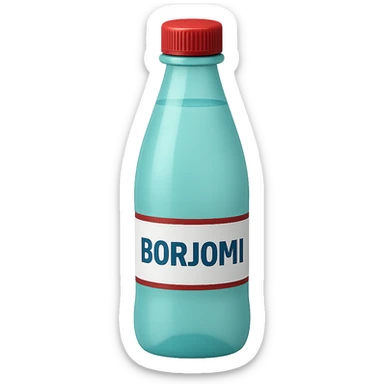 Borjomi water bottle emoji with label, variation 3 sticker