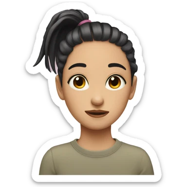 Lofi beats girl ponytail sticker