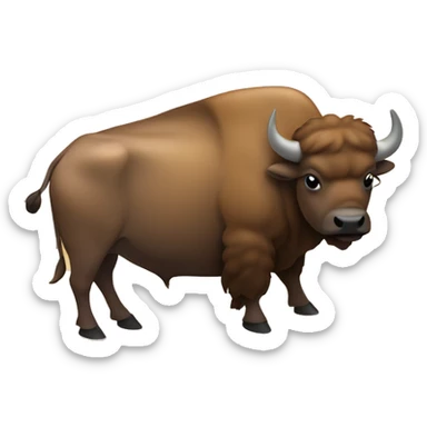 A buffalo sitting on the sand￼ sticker