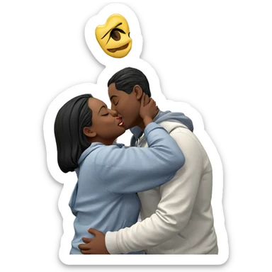 nighttime kiss of a couple sticker