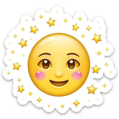 wink emoji with a sparkling sign and sparkles around sticker
