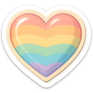 rainbow pride heart, pastel color palette, no text sticker