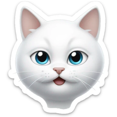 White cat with iqos in his mouth sticker