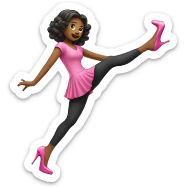 Dancing high heels girl in pink sticker