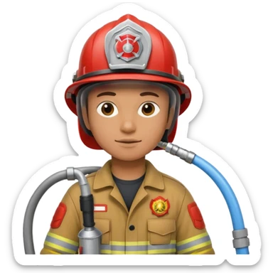 Firefighter with Hose sticker