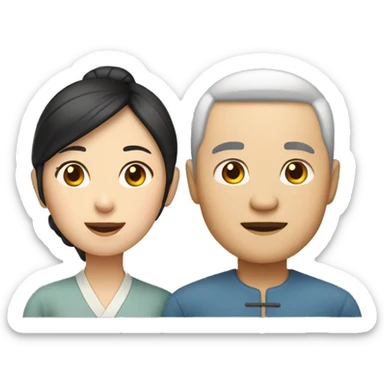 Chinese husband and wife sticker