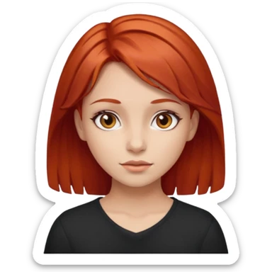 red hair girl with brown eyes  sticker