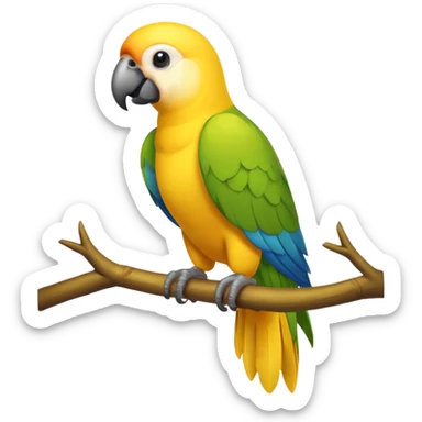 a simple yellow parrot only sticker