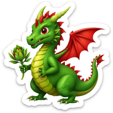 Welsh dragon wearing a smalk leek on it's chest sticker