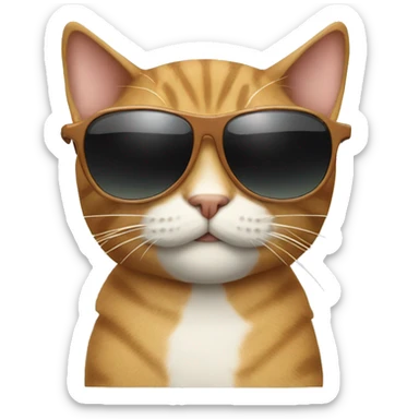 Cat with sunglasses sticker