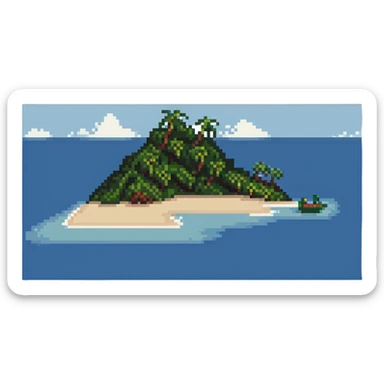 SimDay Bay near a tropical island in the Pacific Ocean sticker