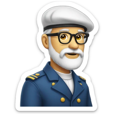 White beard - beret - glasses sticker