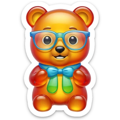 gummy bear with glassess sticker