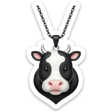i need combination of this two emojis for making a neckless ❤️🐮 the desing must be simple so it can make easily  reduse details and make it black and white  use simple lines i insist rhe cow to be just like emoji and the degins will use for making silver neckless sticker