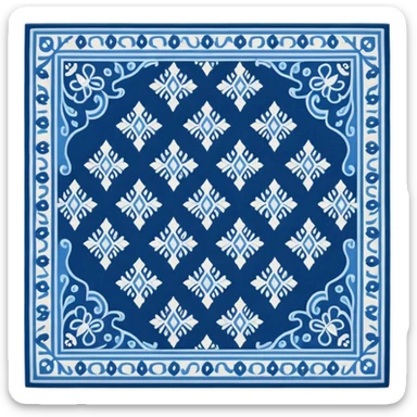 traditional patterned blue carpet sticker