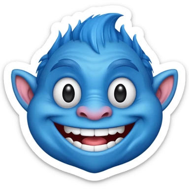 Blue emoji meme troll sticker
