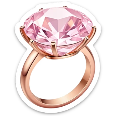Romantic valentines Pastel pink and rose gold Diamond ring sticker