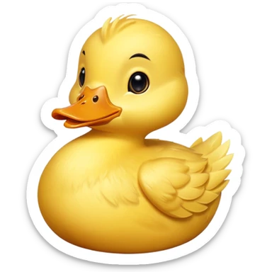 baby duck with open beak sticker