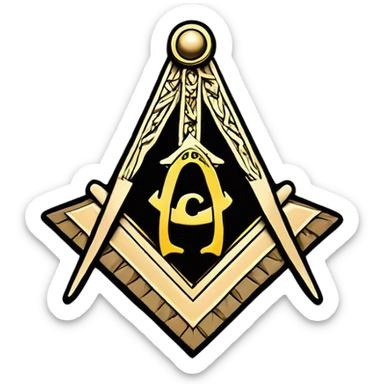 Masonic Square and Compass sticker