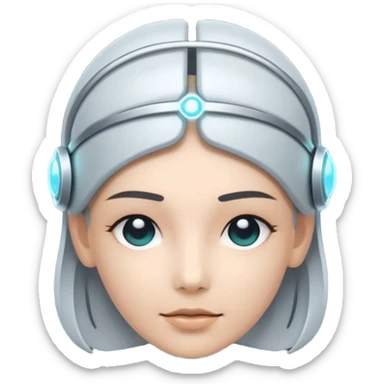 Minimal emoji of a futuristic neural headband with glowing nodes, clean lines, soft sci-fi glow, flat icon style, without human sticker
