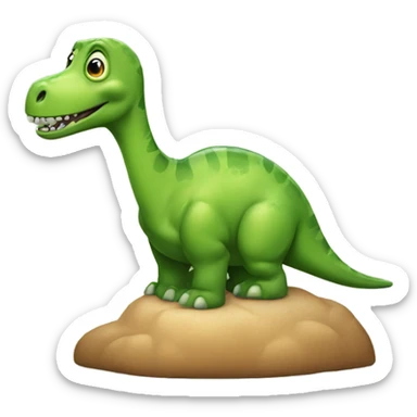 Pooping dinosaur sticker