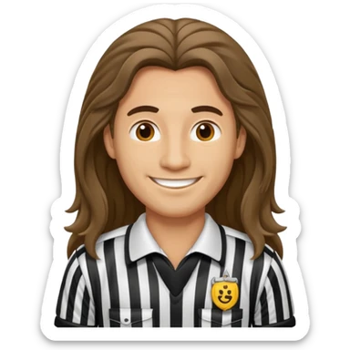 long-haired referee sticker