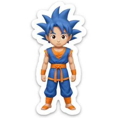 dragon ball kid goku with the blue costume sticker