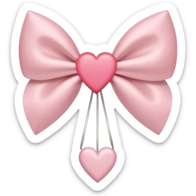 A dainty, elegant bow in soft pink with a heart-shaped arrowhead, mid-shot as if aiming straight for the heart. sticker