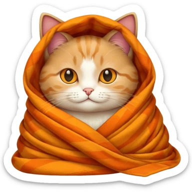 Cat with blanket autumn  sticker