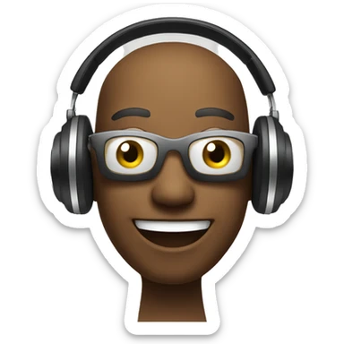 enjoing face with headphones listening to music  sticker