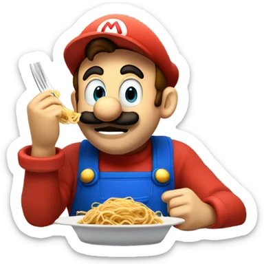 mario eating spaghetti sticker