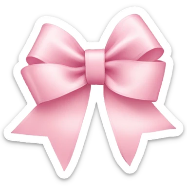 light pink ribbon bow sticker