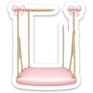 Generate an emoji of a delicate swing adorned with bows and pastel tones. sticker