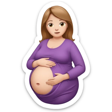 heavily pregnant woman with very very large overdue  belly sticker