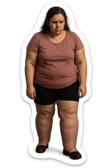 dONNA CON PCOS CHE COMBATTE LE SUE GAMBE GONFIE IMMAGINI REALISTICHE sticker