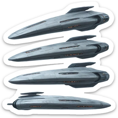 spaceship based on the star trek series with two warp nacelles sticker